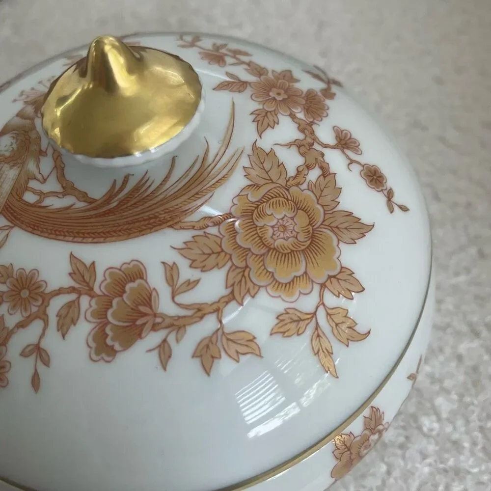 Vintage Limoges France porcelain Fine China Lidded Candy Dish 4” x 5”
